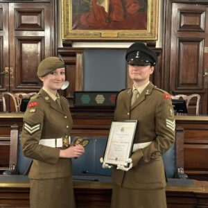 Outgoing and incoming Lord Lieutenants' Cadets from Army Cadet Force.