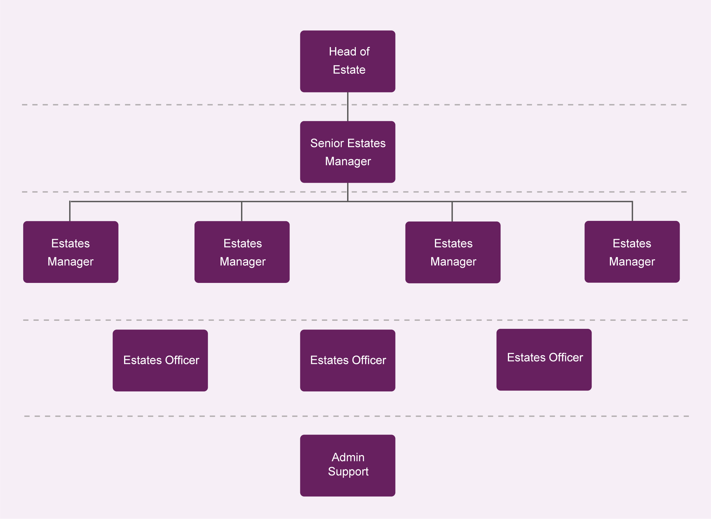 Organisational chart of the new team structure. 