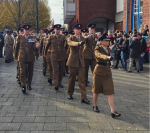 225 Squadron parading on Remembrance Day.