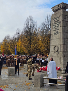 225 Squadron parading on Remembrance Day at the Cenotaph in Oldbury.