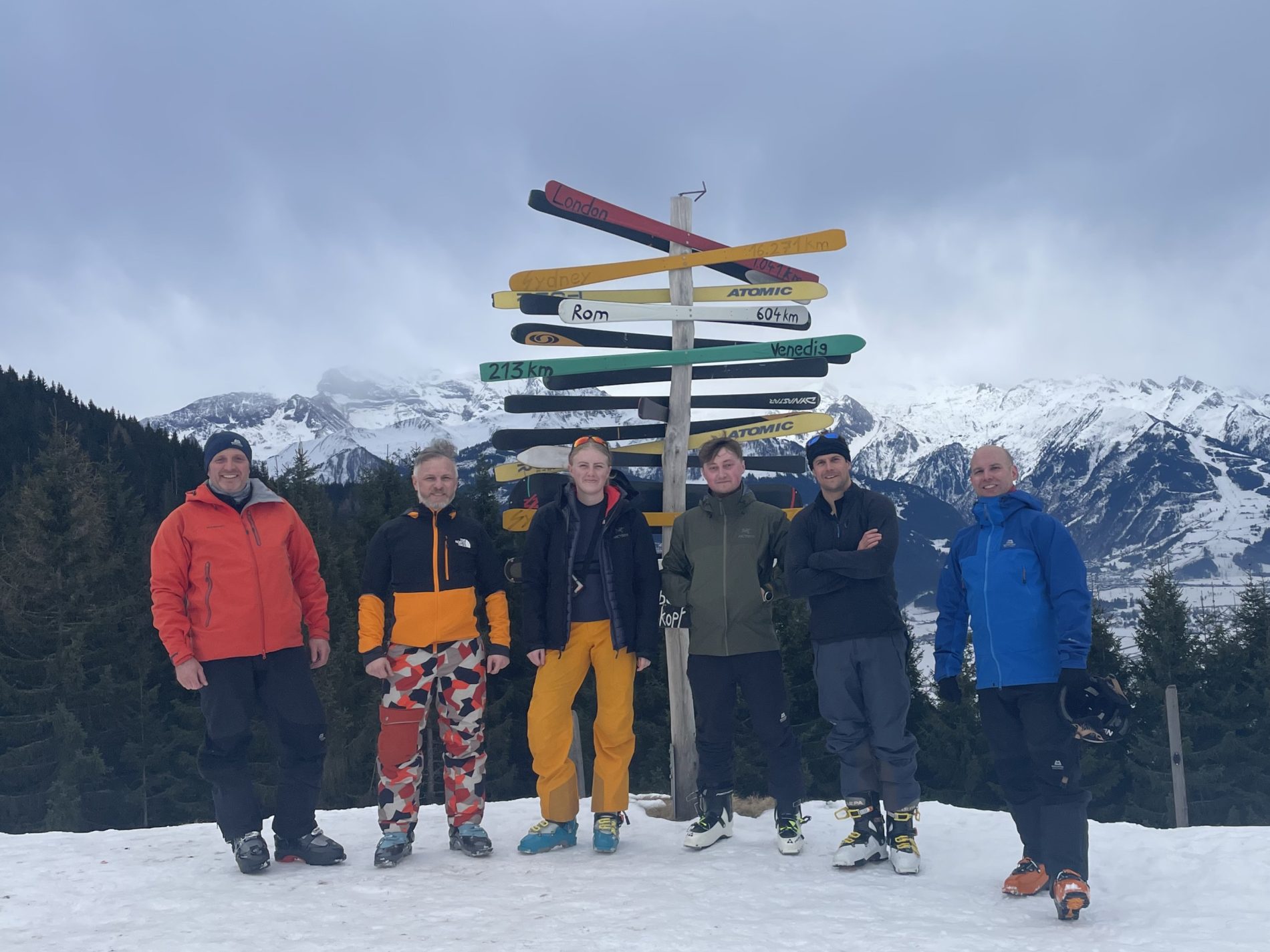 SF 2 CT group at the summit of Zell am See.