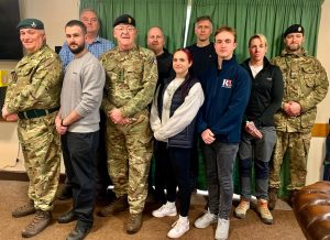 The new Cadet Forces Adult Volunteers welcomed by some of the existing volunteers.