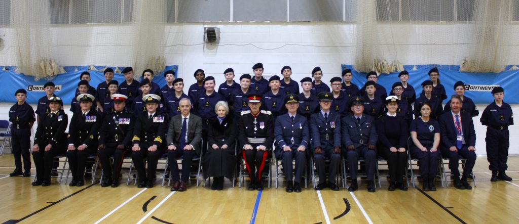 All unit Cadet and staff posed photograph.